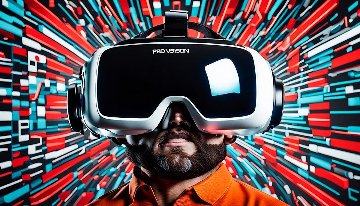 Man looking through Virtual Reality Glasses Man looking through Virtual Reality Glasses