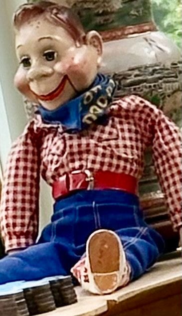 Howdy Doody doll in red ginham shirt and jeans Howdy Doody doll in red ginham shirt and jeans