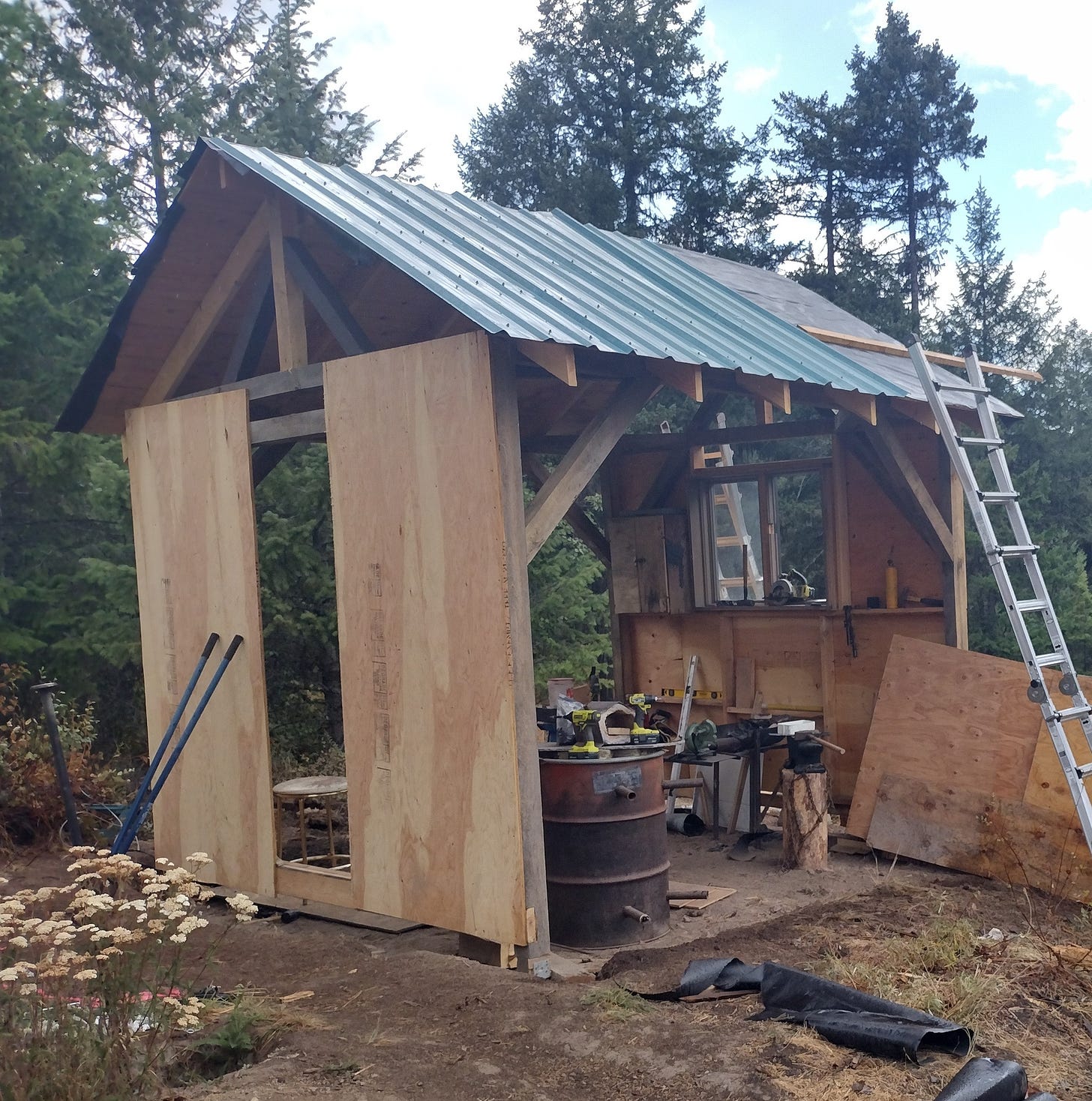 The forge while under construction