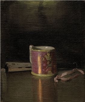 William Nicholson | Still life: Pink Lustre Mug and Fan (1909 ...