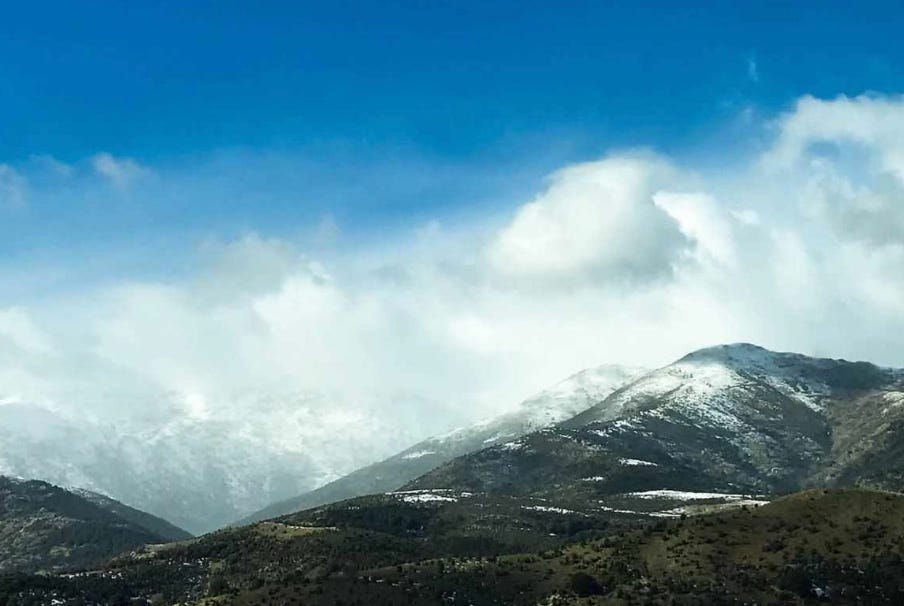 snowy mountains in Ogliastra