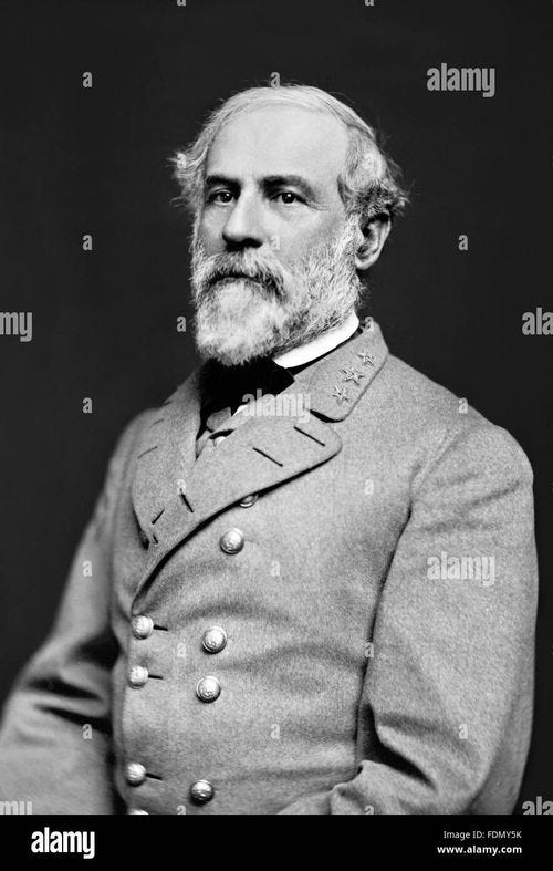 Robert E Lee. Civil War Confederate Army General Robert E Lee. Photo by Julian Vannerso, March 1864 - Stock Image