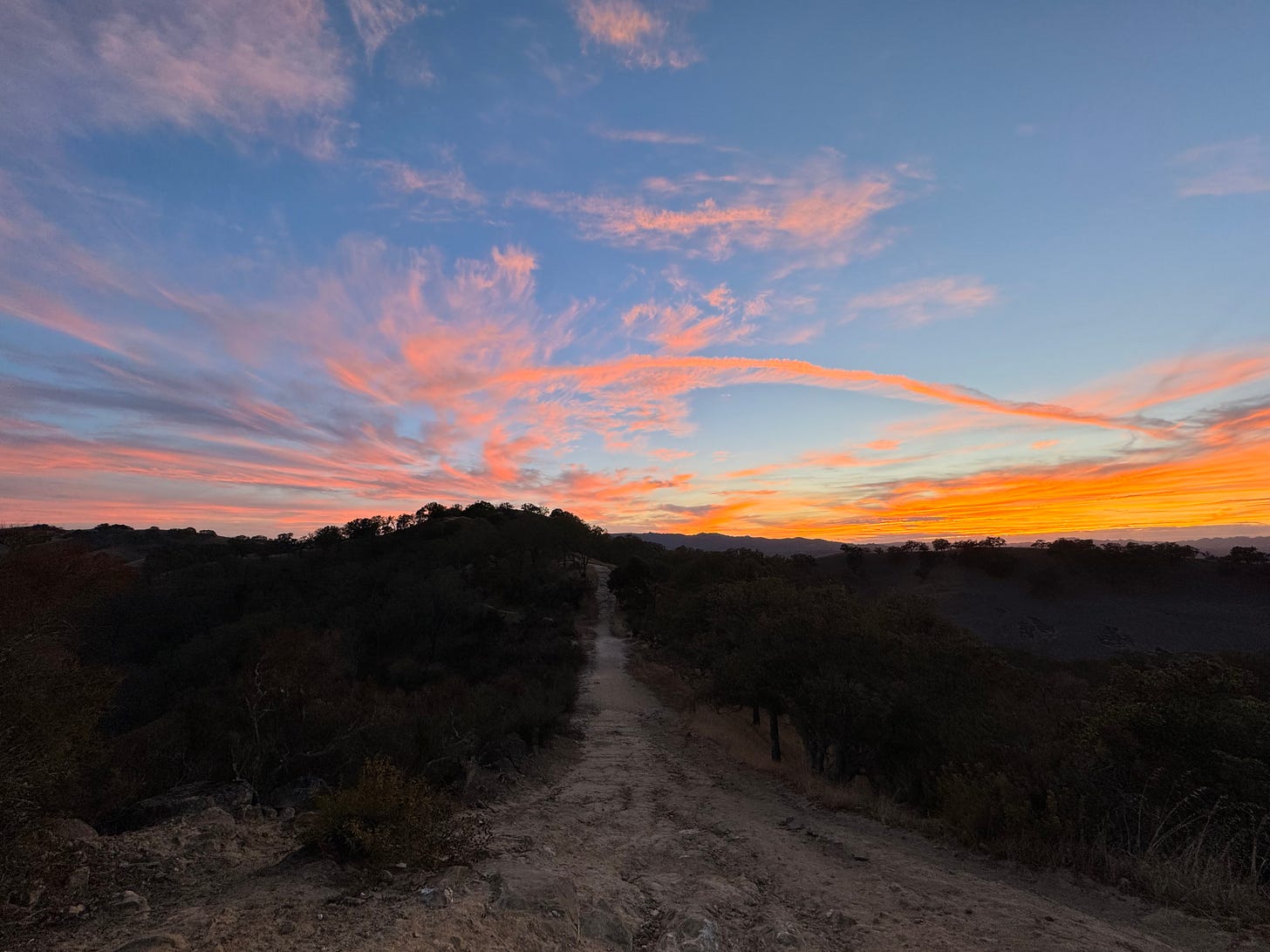 picture of hiking trail at sunset