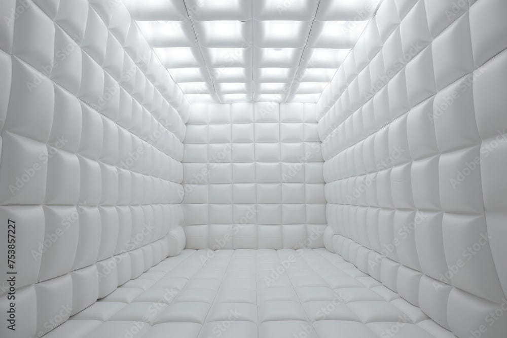 Modern white padded cell or seclusion room in psychiatric hospital Modern white padded cell or seclusion room in psychiatric hospital