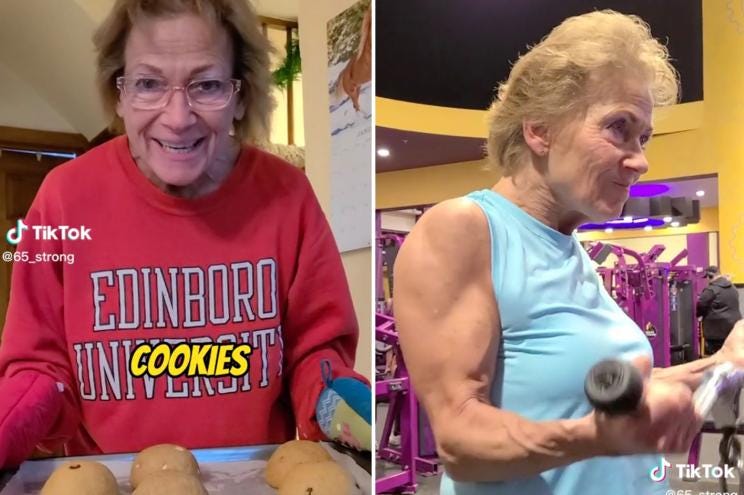 One grandma has gone viral for her gym routine and fired back at haters who said that women are weak and "belong in the kitchen.