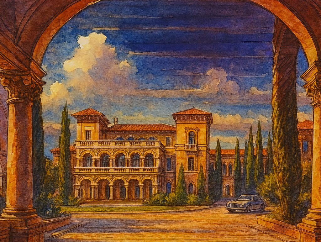 disney's grand venezia resort concept art showing the port cochere