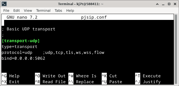 UDP transport in pjsip.conf