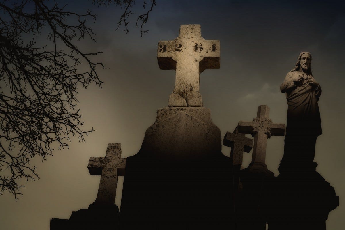 silhouette, night, statue, darkness, cross, cemetery, catholic, graveyard, art, temple, easter, montreal, tombstones, ancient history, c te des neiges cemetery