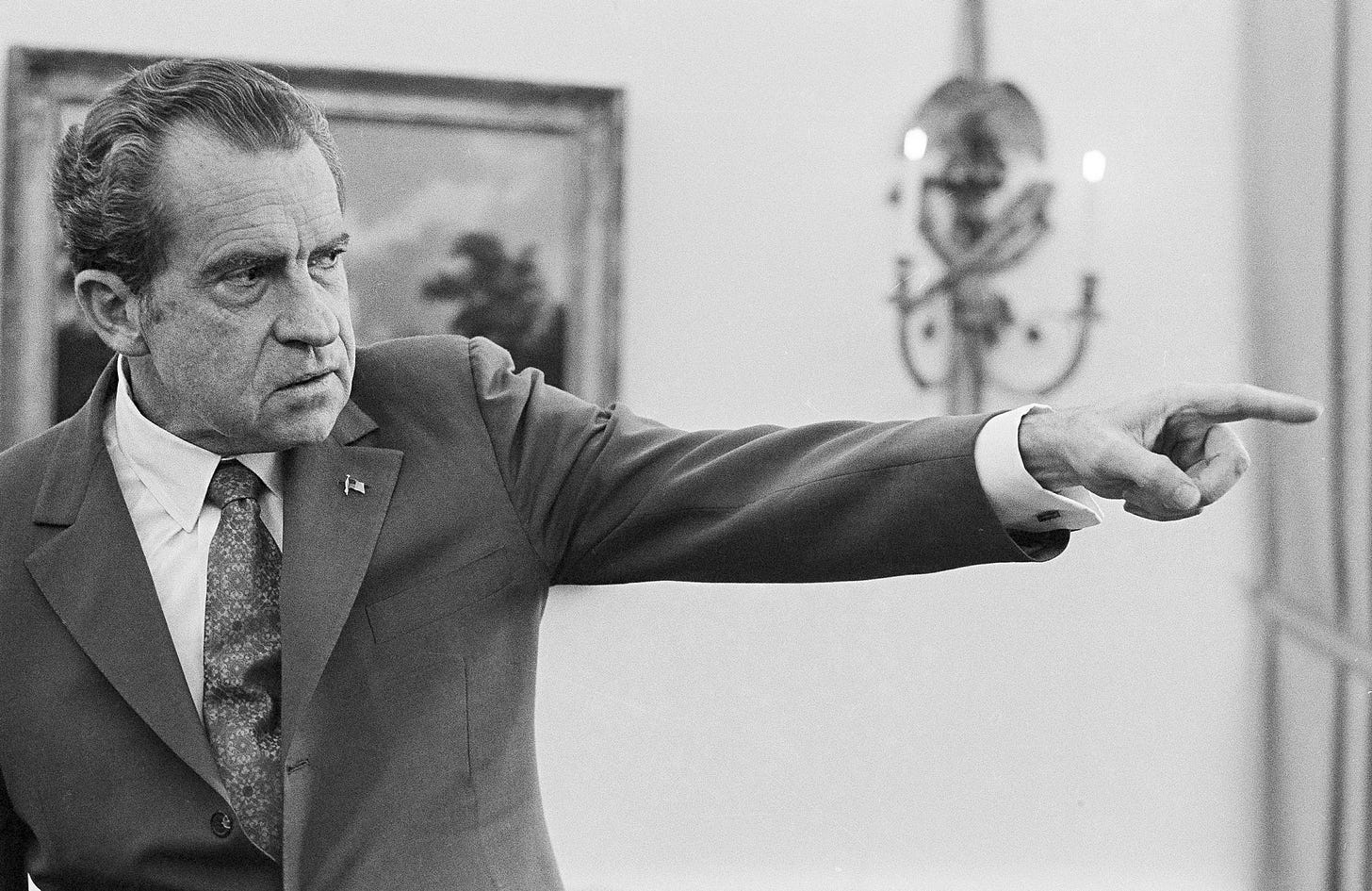Richard Nixon at the White House in 1973 the year he ordered the firing of the special prosecutor investigating Watergate.