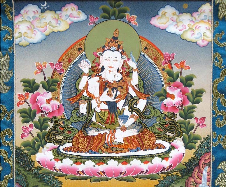 Thangka (religious icon) image of the yidam Vajrasattva