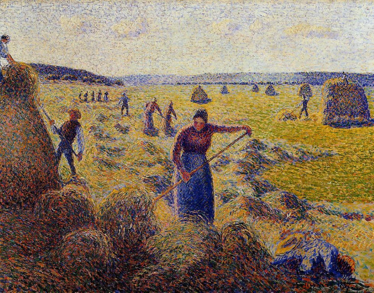 The Harvest of Hay in Eragny (1887) by Camille Pissarro – Artchive