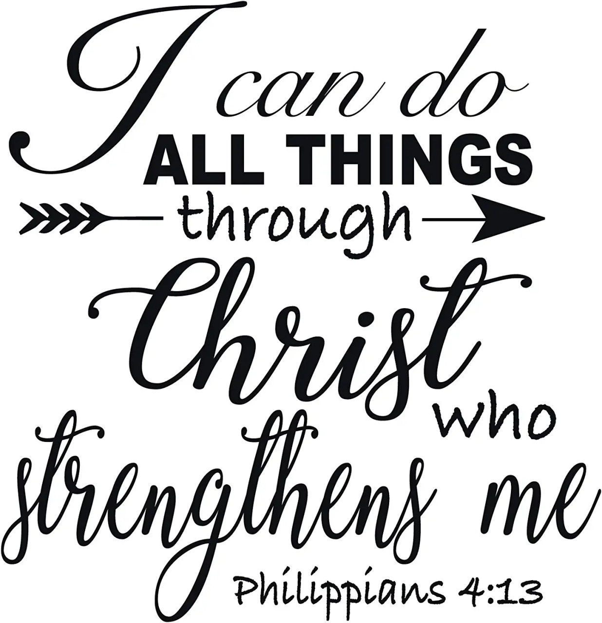 Philippians 4:13 'I Can Do All Things Through Christ' Wall Decal