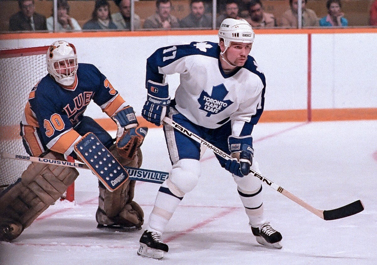 Wendel Clark Toronto Maple Leafs Rick Wamsley St. Louis Blues