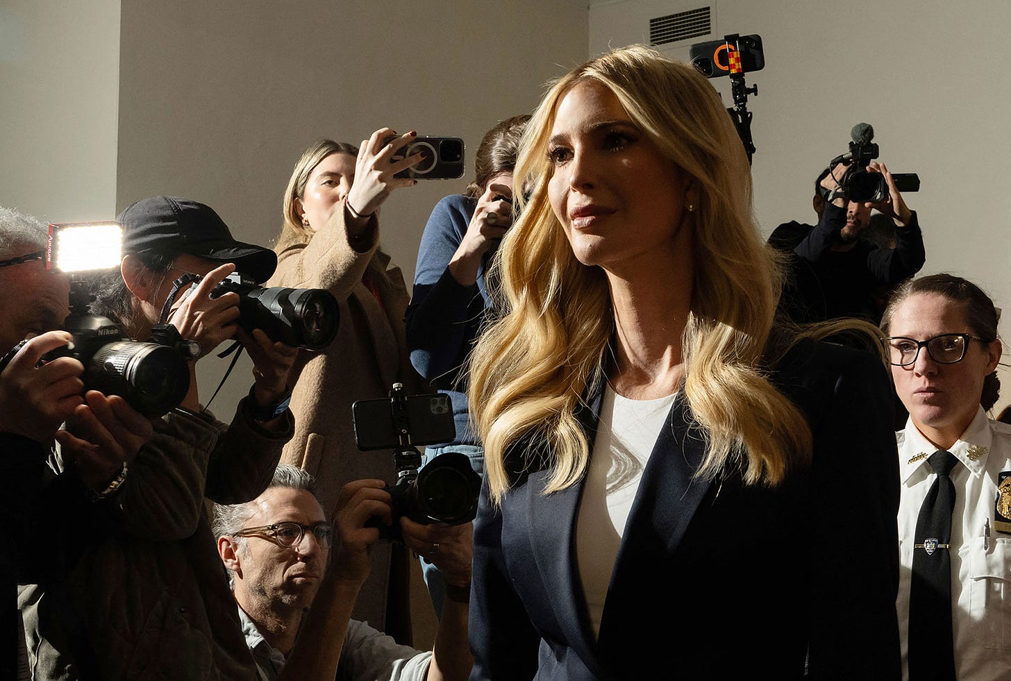 Ivanka Trump arrives to testify at the New York State Supreme Court on Wednesday.