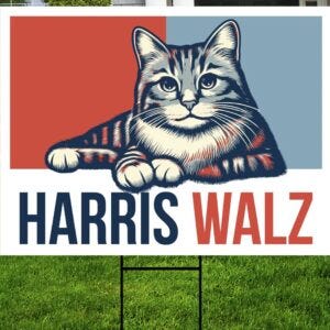 Cat Harris Walz 2024 Obviously Yard Sign