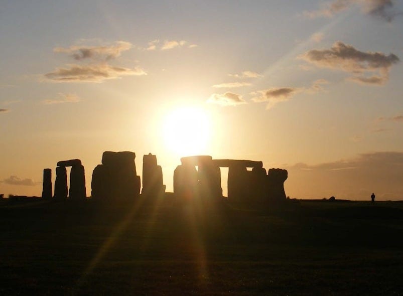 silhouette photography of Stone Hinge during golden hour