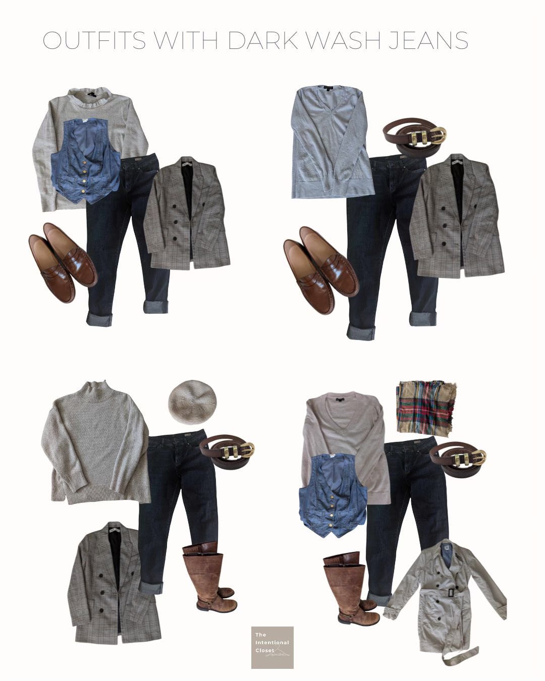 Scotland travel capsule dark wash jeans