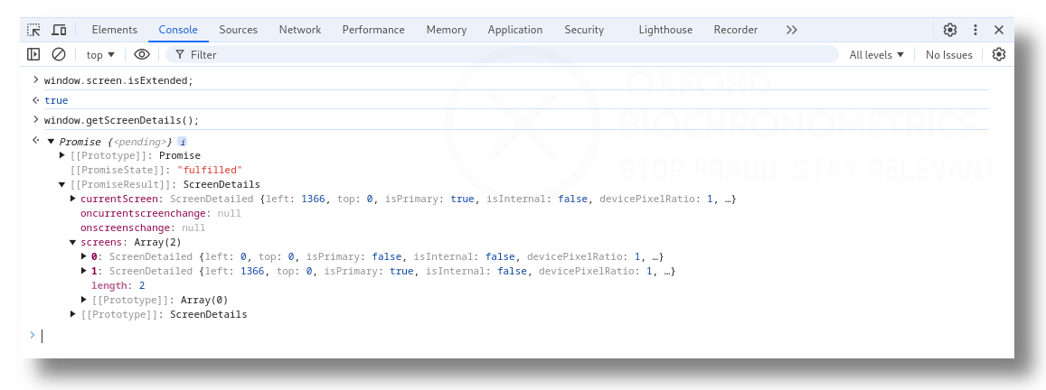 Example code how to read the screen details manually in Chrome when having multiple screens. 