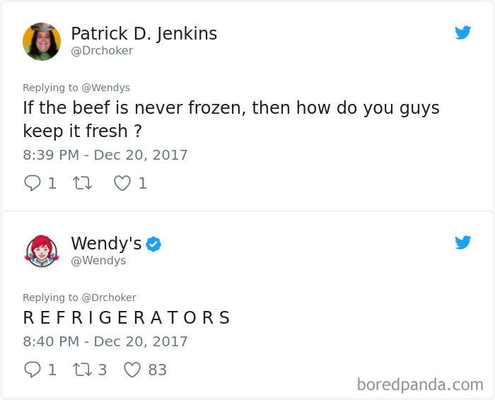 32 Hilarious Twitter Roasts By Wendy's That Will Make You Think Twice  Before Posting | Bored Panda