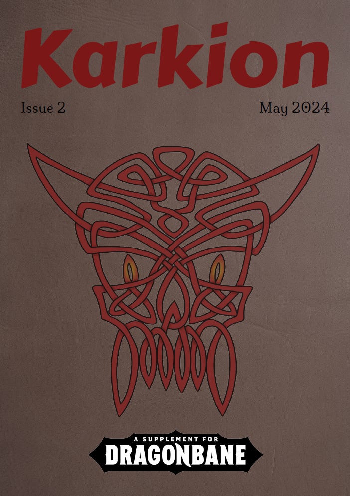 Karkion #2 is a Dragonbane fanzine available on DriveThruRPG.