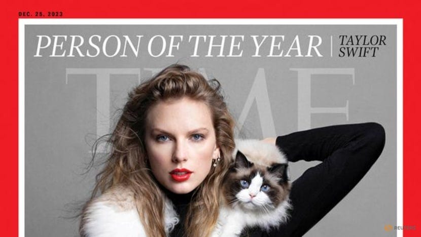 Taylor Swift named Time's Person of the Year, capping her record-breaking  2023 - CNA