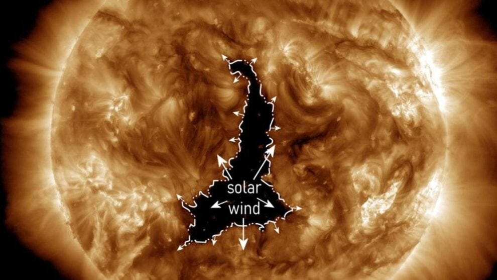 Giant hole in the sun, bigger than 60 Earths, is now exploding