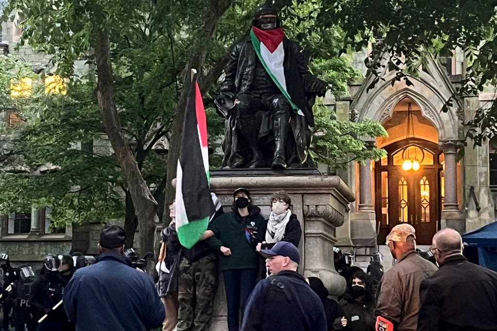 Police in riot gear began dismantling an pro-Palestinian encampment at the University of Pennsylvania and arresting protesters early Friday.