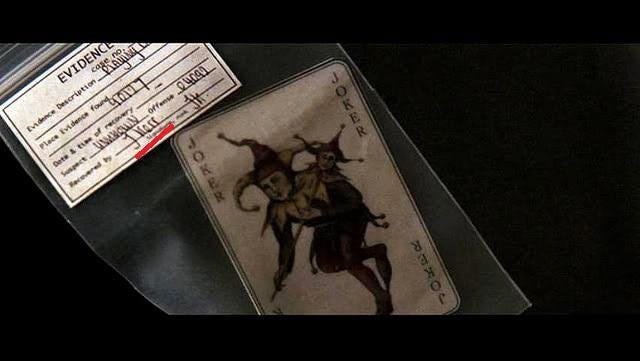 At the end of Batman Begins, Batman recieves a joker card from Jim Gordon.  This Card was recovered by a policeman named J.Kerr, a common alias of The  Joker. : r/MovieDetails