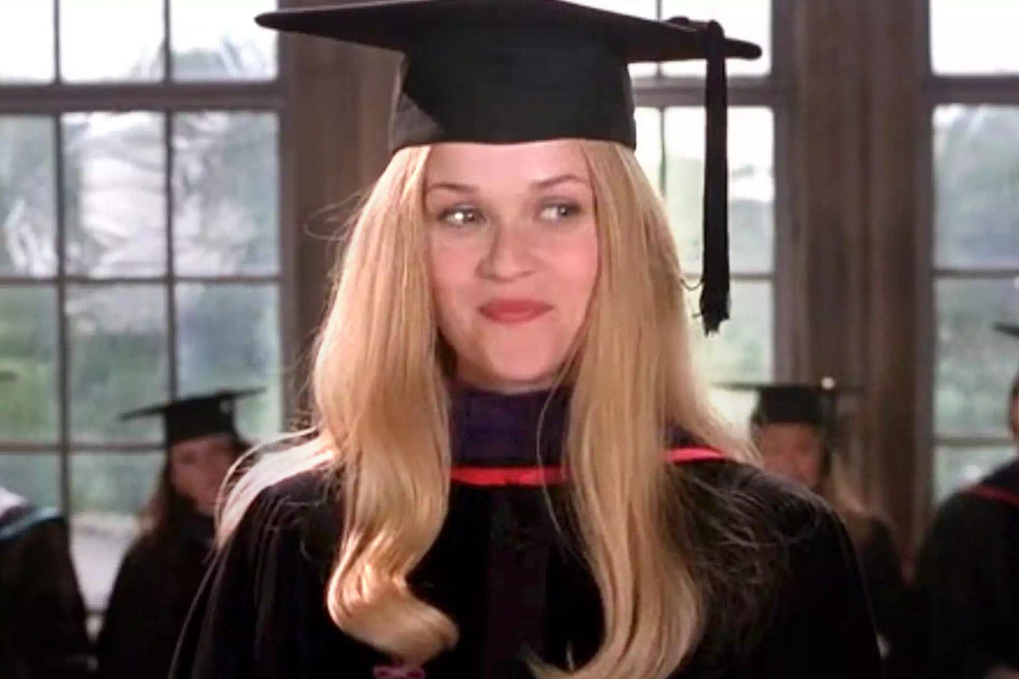 Elle Woods at her Harvard graduation at the end of Legally Blonde