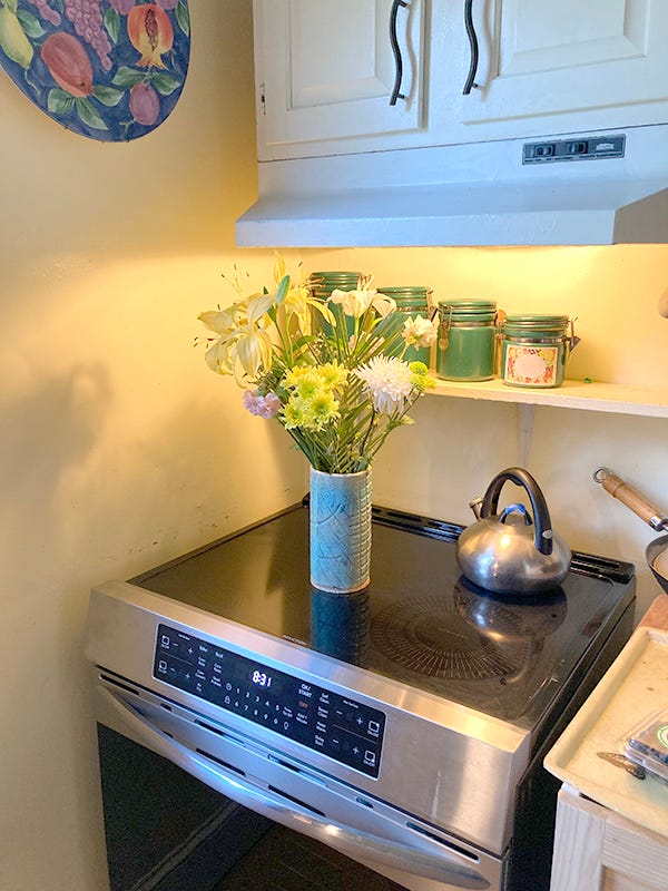 Stove Day-stove with flowers