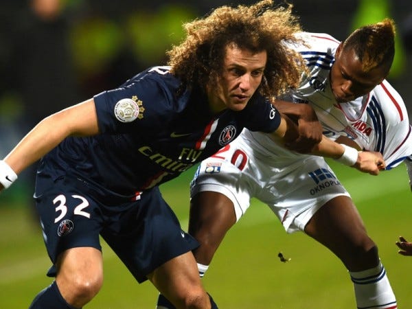 clinton njie scores with david luiz for lyon vs les gones 2015