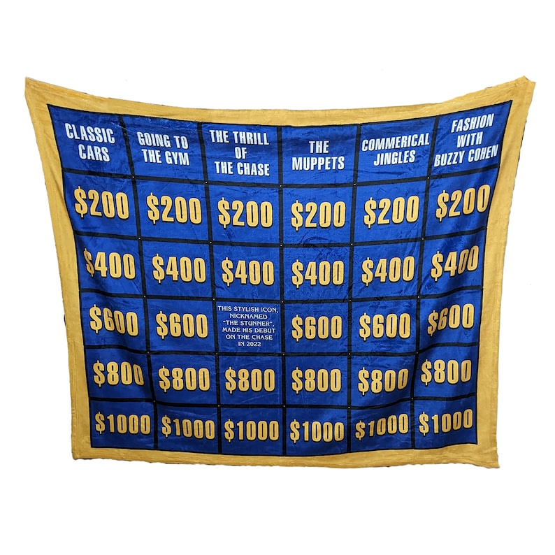 Jeopardy Personalized Clue Board Throw Blanket Custom Fleece Unique Home Decor Christmas Gift image 1