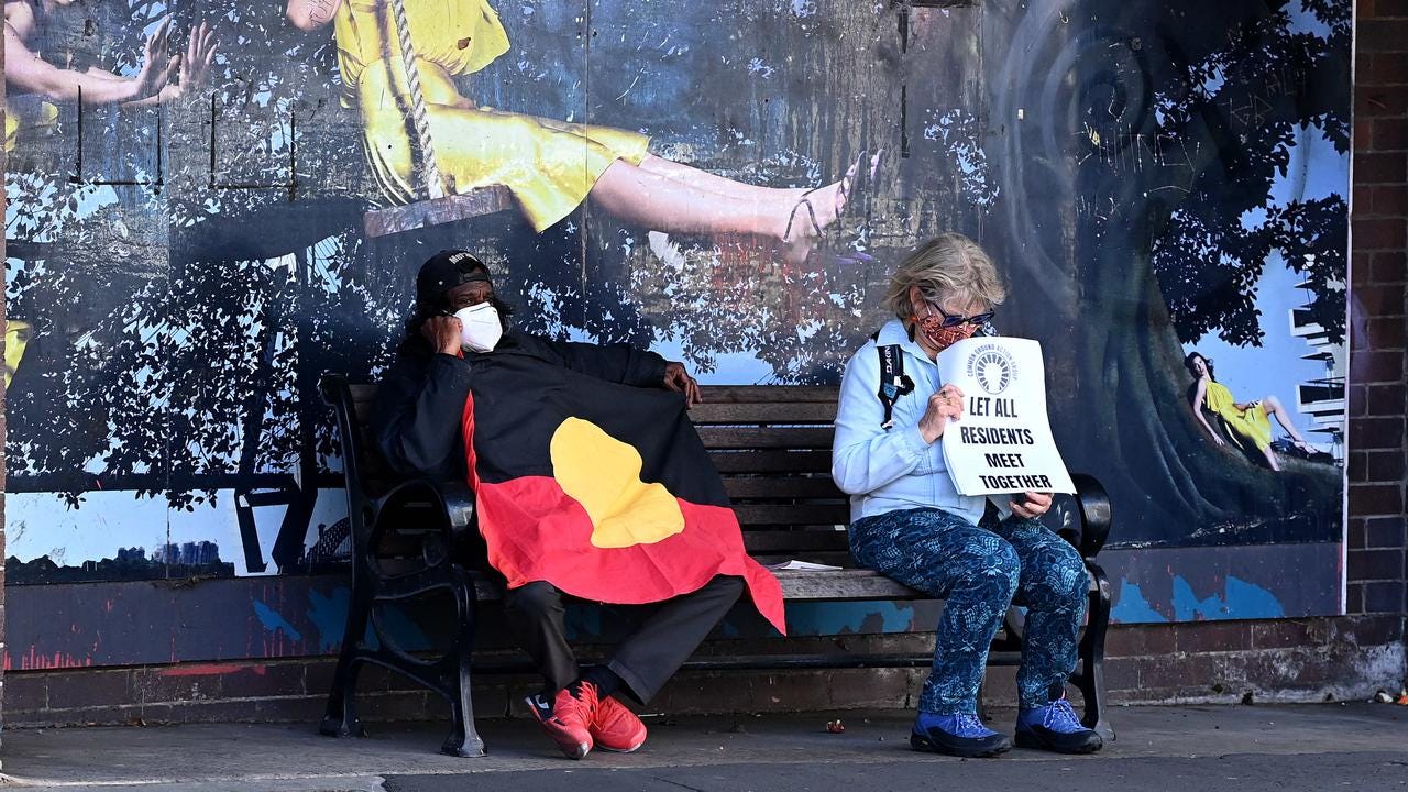 Protesters showed up in support with the residents on Tuesday. Picture: NCA NewsWire/Bianca De Marchi