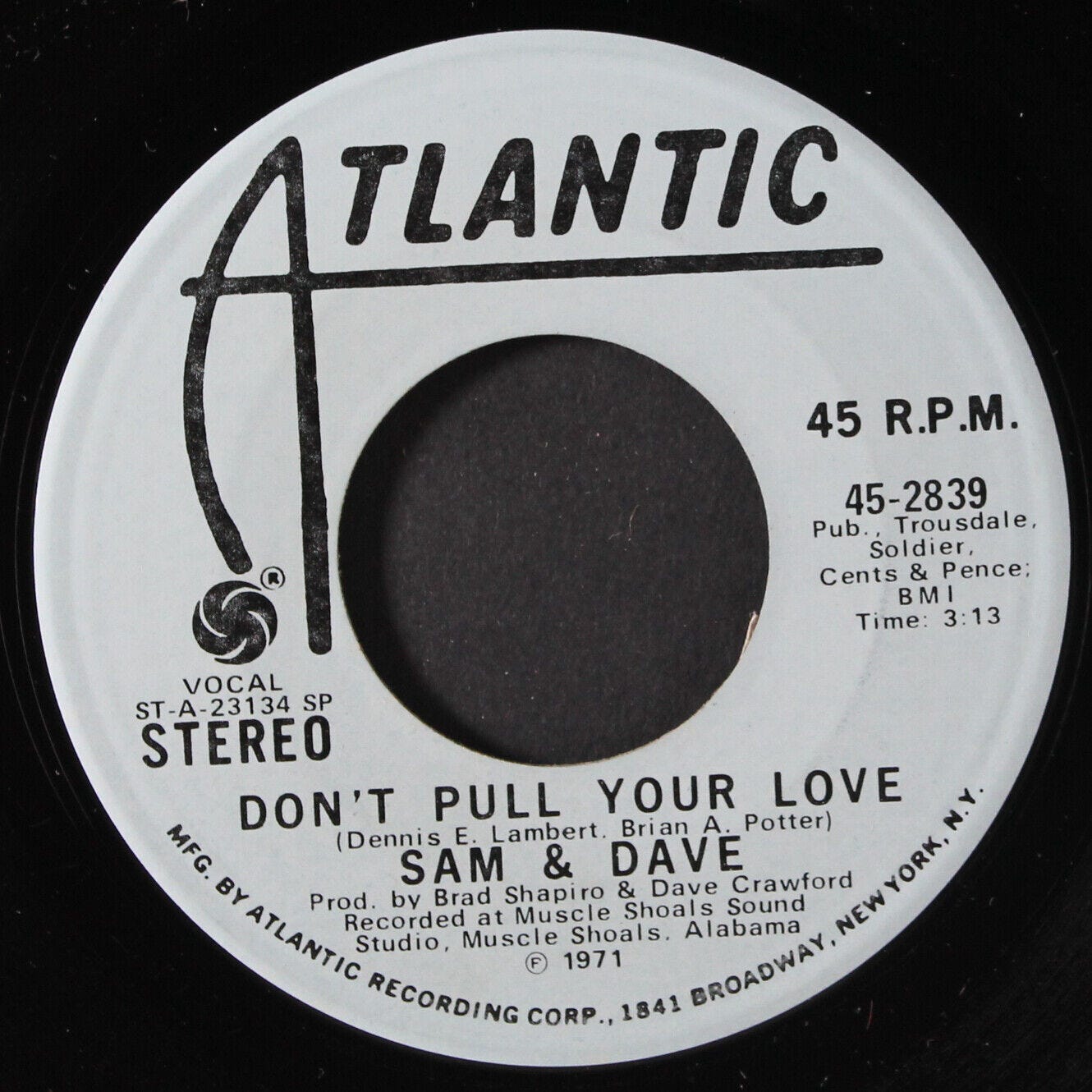 SAM & DAVE: don't pull your love / mono ATLANTIC 7" Single 45 RPM | eBay
