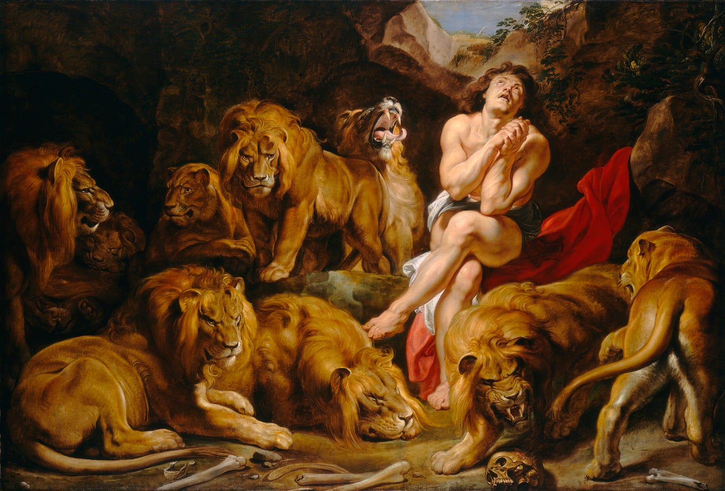 Daniel in the lions' den painting by Rubens