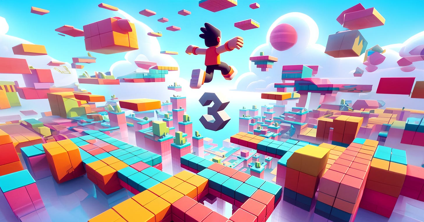A 3D platform game with a jumping character