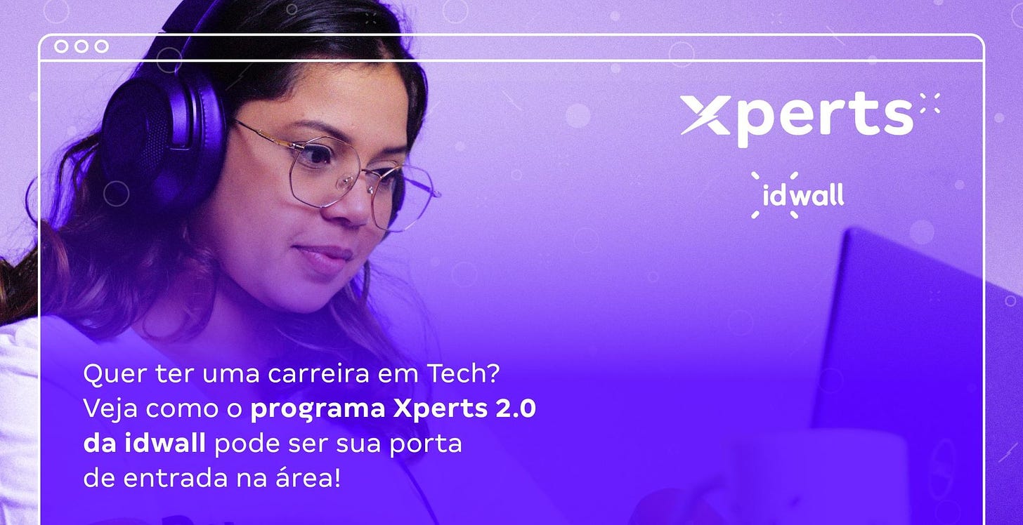 Garota com óculos e headfones em foto com filtro roxo. Quer ter uma carreira em Tech? Conheça o programa Xperts 2.0 da idwall