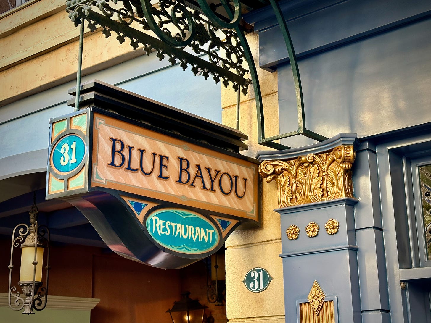 Sign for Blue Bayou restaurant, New Orleans Square, Disneyland