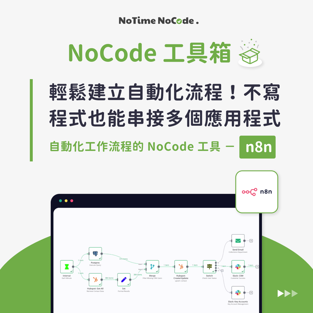 NoCode 工具箱 - n8n 貼文示意