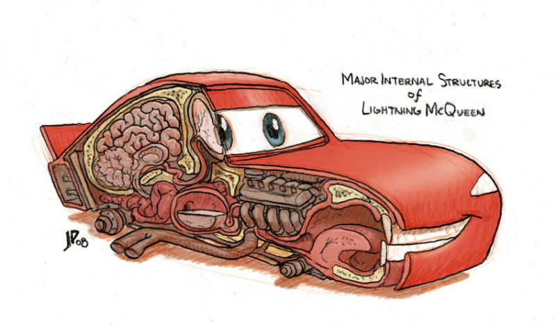 Anatomy of Lightning McQueen : r/monsterdeconstruction