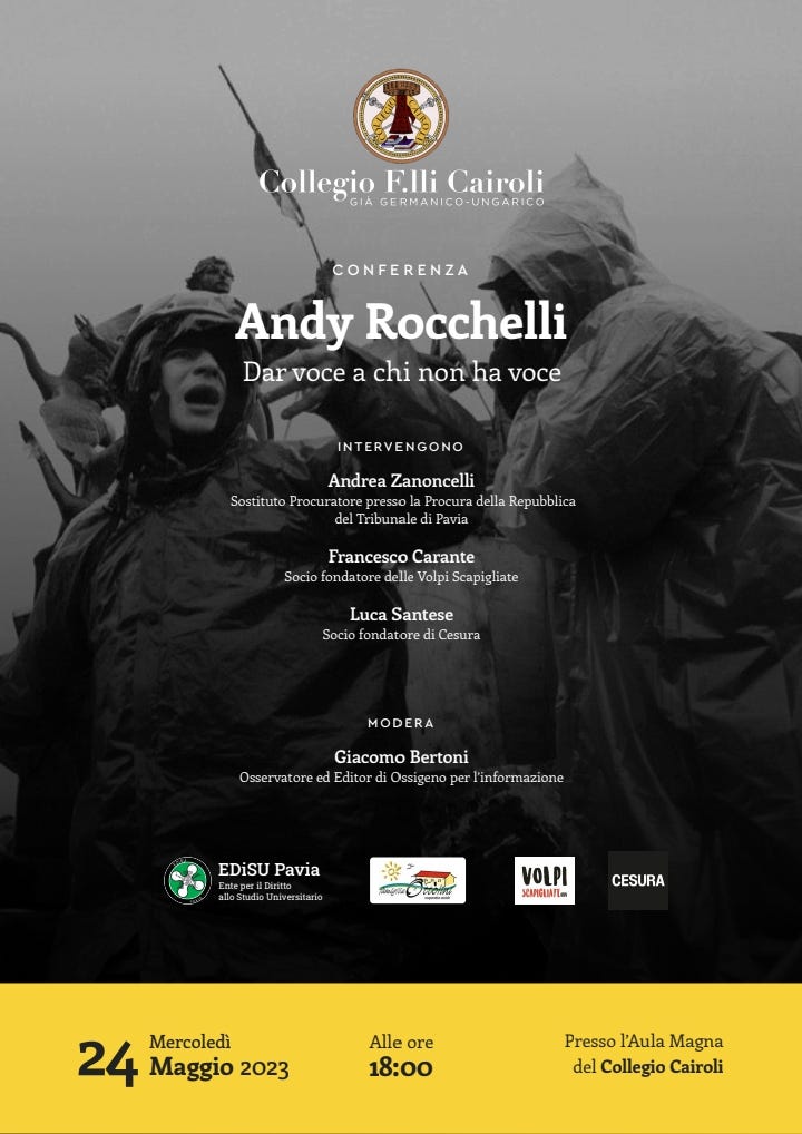 Andy Rocchelli evento Pavia