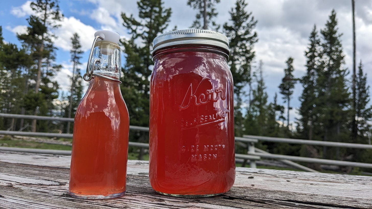 2 jars of pink glacier lily syrup