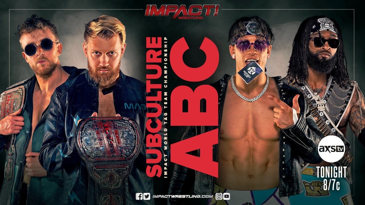 Subculture vs ABC Tag Team Match TNA Wrestling Card