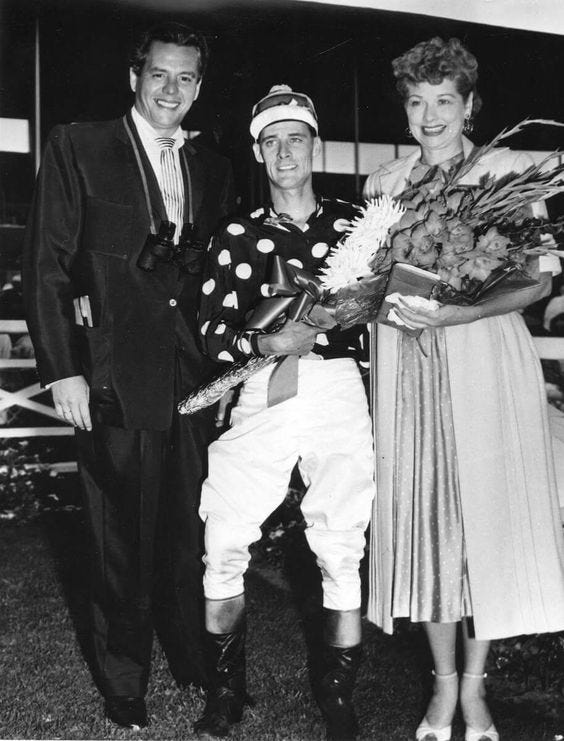 Desi Arnaz and Lucille Ball at Del Mar Racetrack 