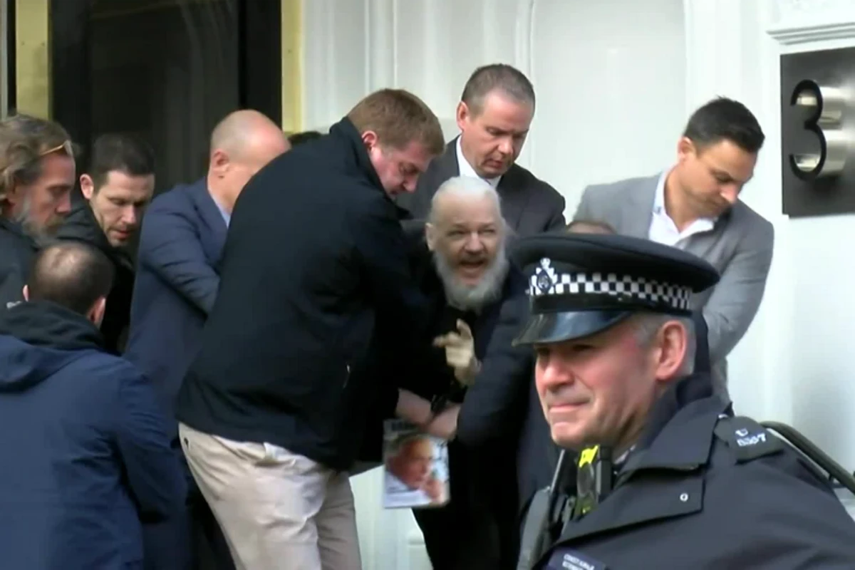 WikiLeaks Founder Julian Assange 'Dragged Out' of Ecuadorian Embassy,  Arrested By UK Police.webp