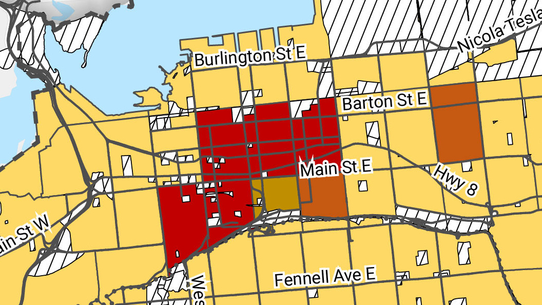 Map of the neighbourhoods most in need of park space - the darker the colour, the higher the need for park space