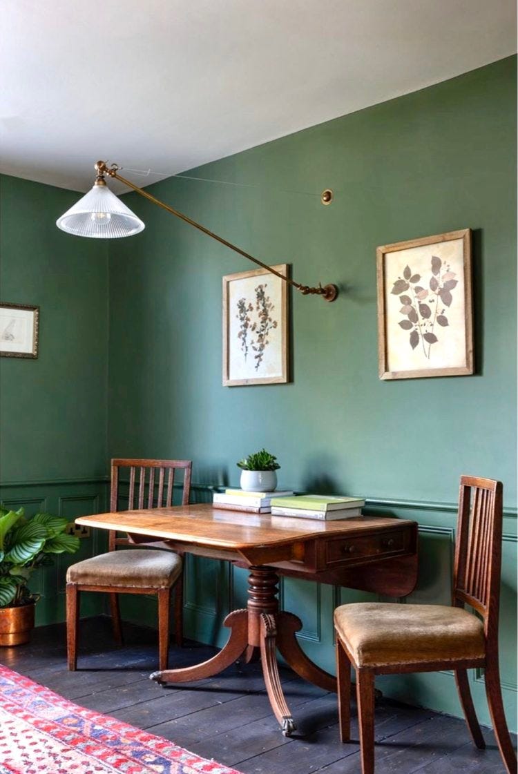 green matt and eggshell by by @emiliefournetinteriors