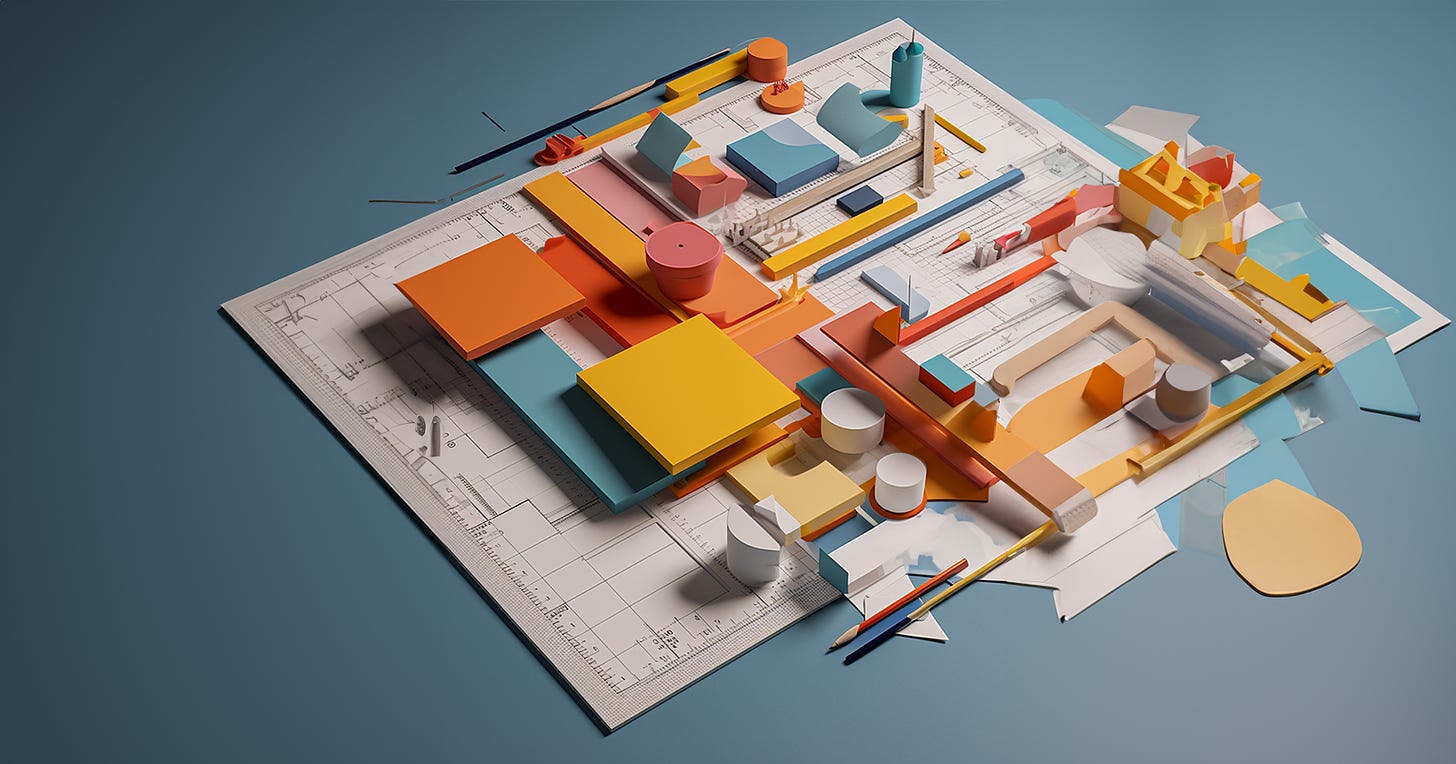 Diagrams made out of paper