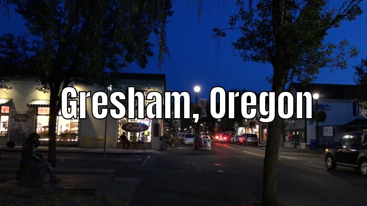 Gresham, Oregon (Downtown, Night) 4k60 Walking Tour Binaural Audio - YouTube
