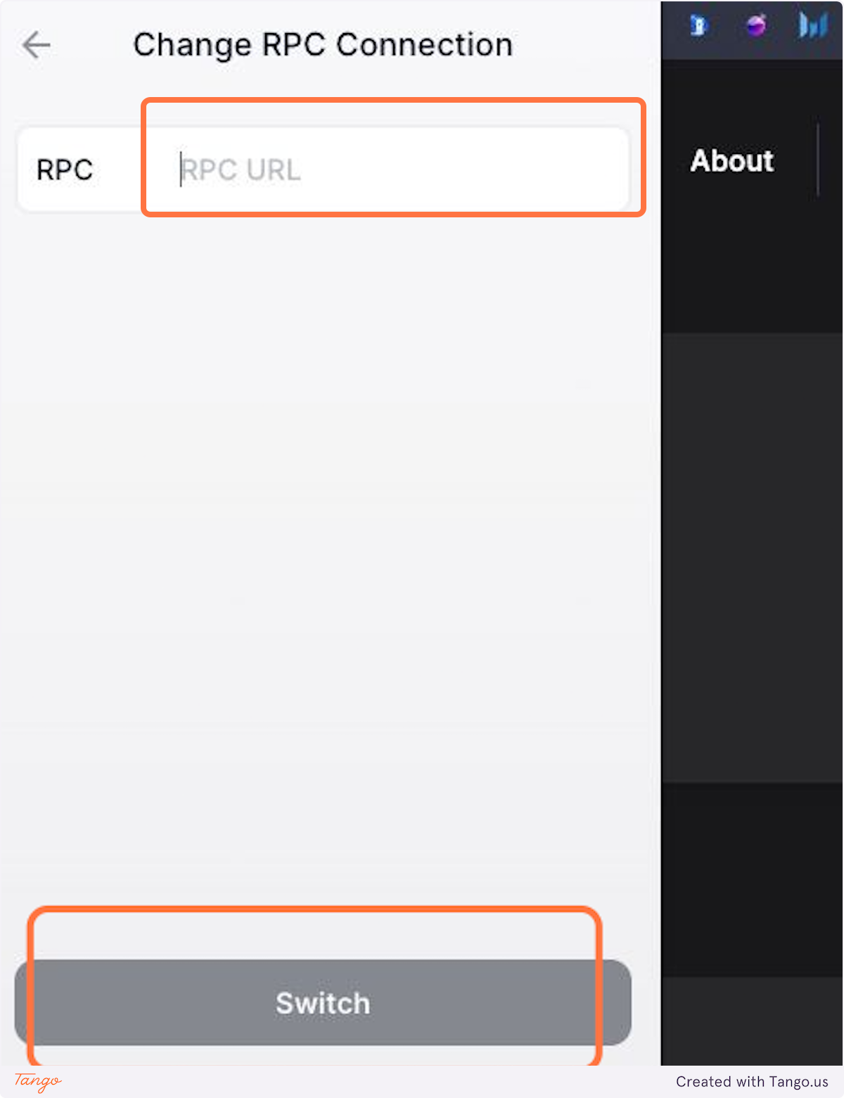 Paste the URL RPC from Helius and click on Switch